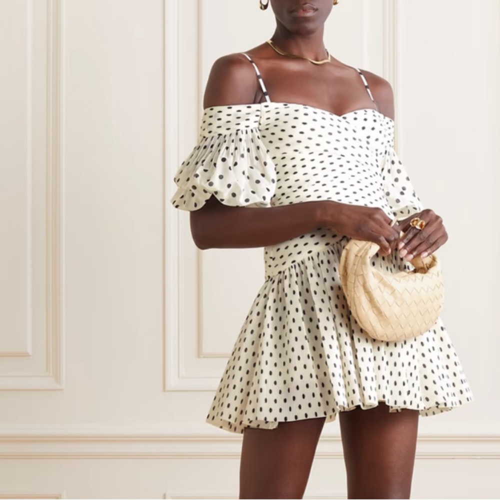 Zimmermann Cream and Black Polka Dot Dress